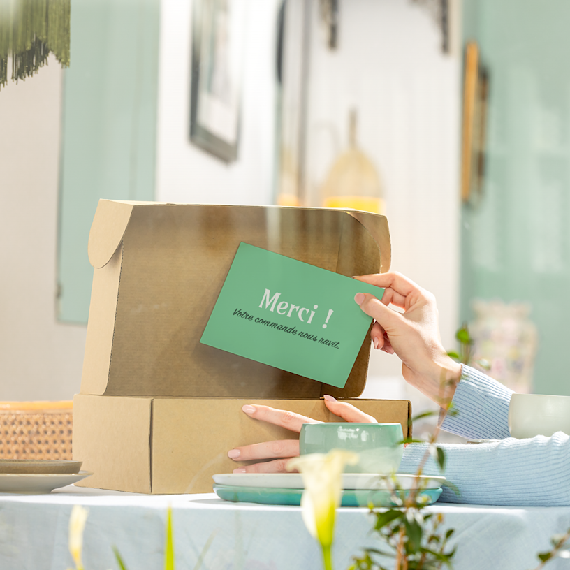 Encarts d'emballage (Carte de remerciement)