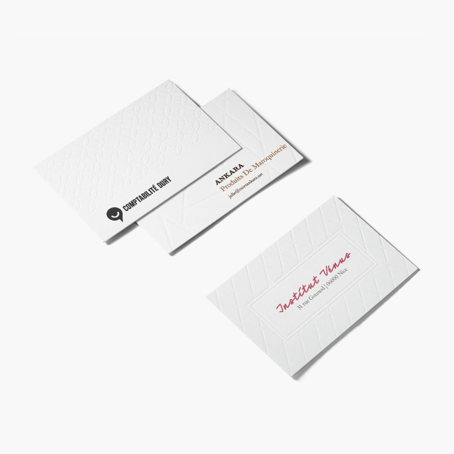 Cartes de visite avec gaufrage