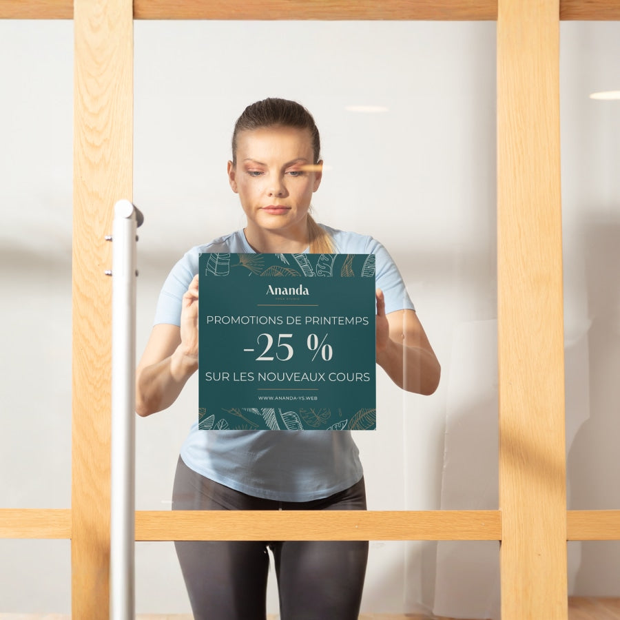 Autocollants pour vitrine repositionnables 