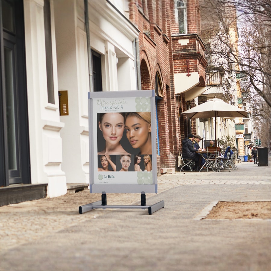 Signalétique de trottoir résistance au vent 