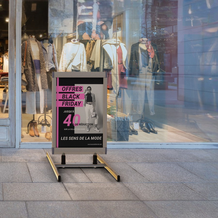 Signalétique de trottoir résistance au vent 
