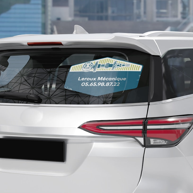 Autocollants pour vitre de voiture perforés 