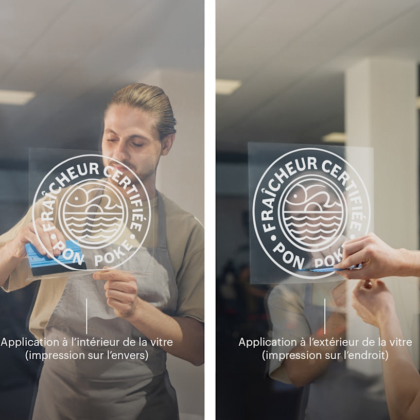 Autocollants pour vitrine repositionnables 