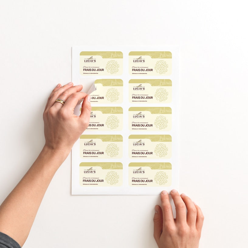 Feuilles de stickers rectangles arrondis