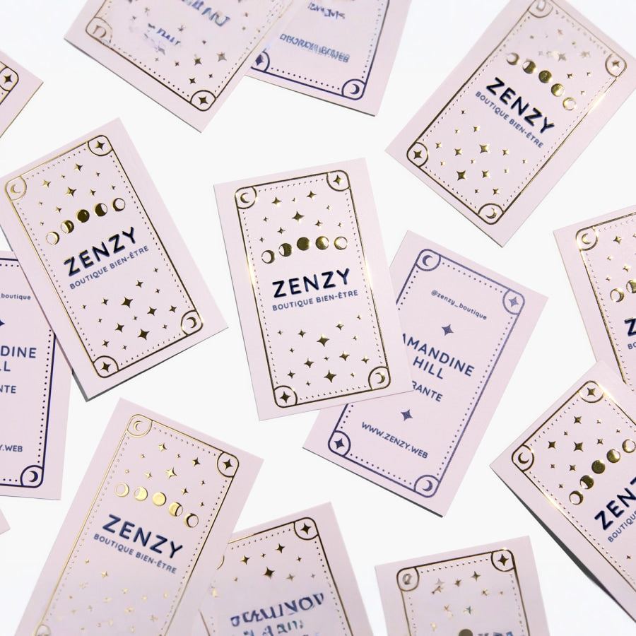 Cartes de visite effet métallisé en relief 