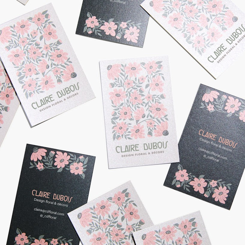 Cartes de visite effet nacré