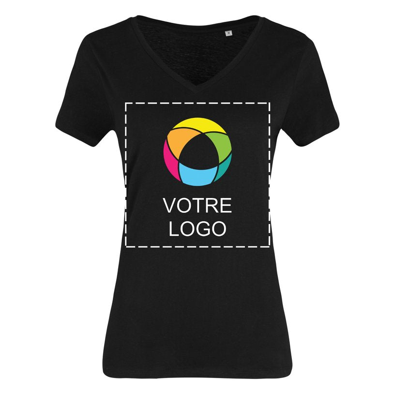 T-shirt femme à col en V en coton biologique de B&amp;C™ 