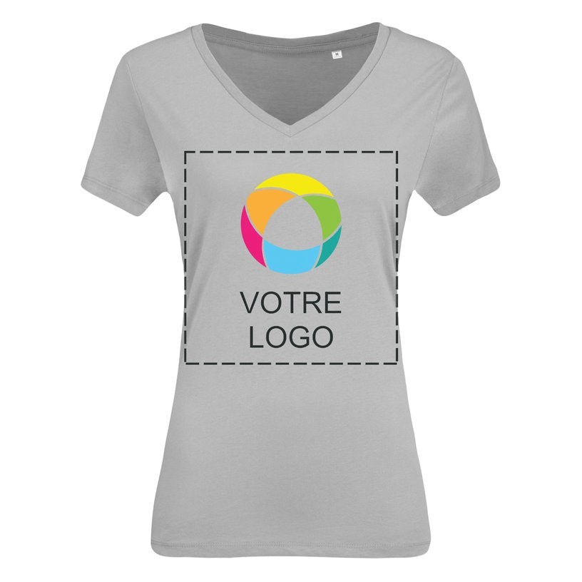 T-shirt femme à col en V en coton biologique de B&amp;C™ 